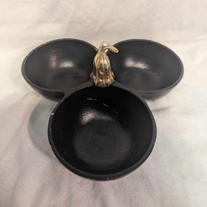 Pumpkin shaped salsa bowl